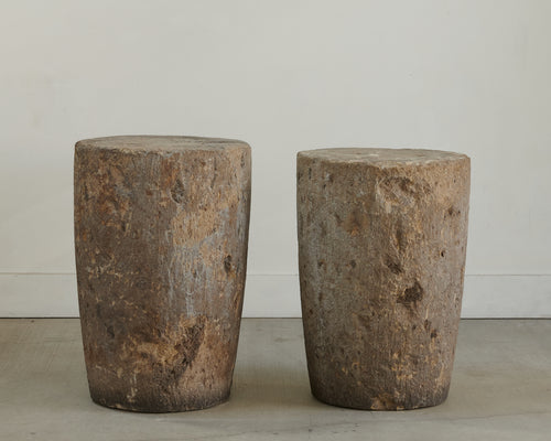 STONE PEDESTAL SIDE TABLE(S)